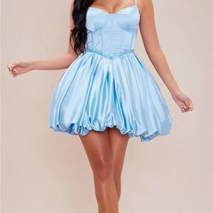 Fashion Nova Light Blue Corset Dress